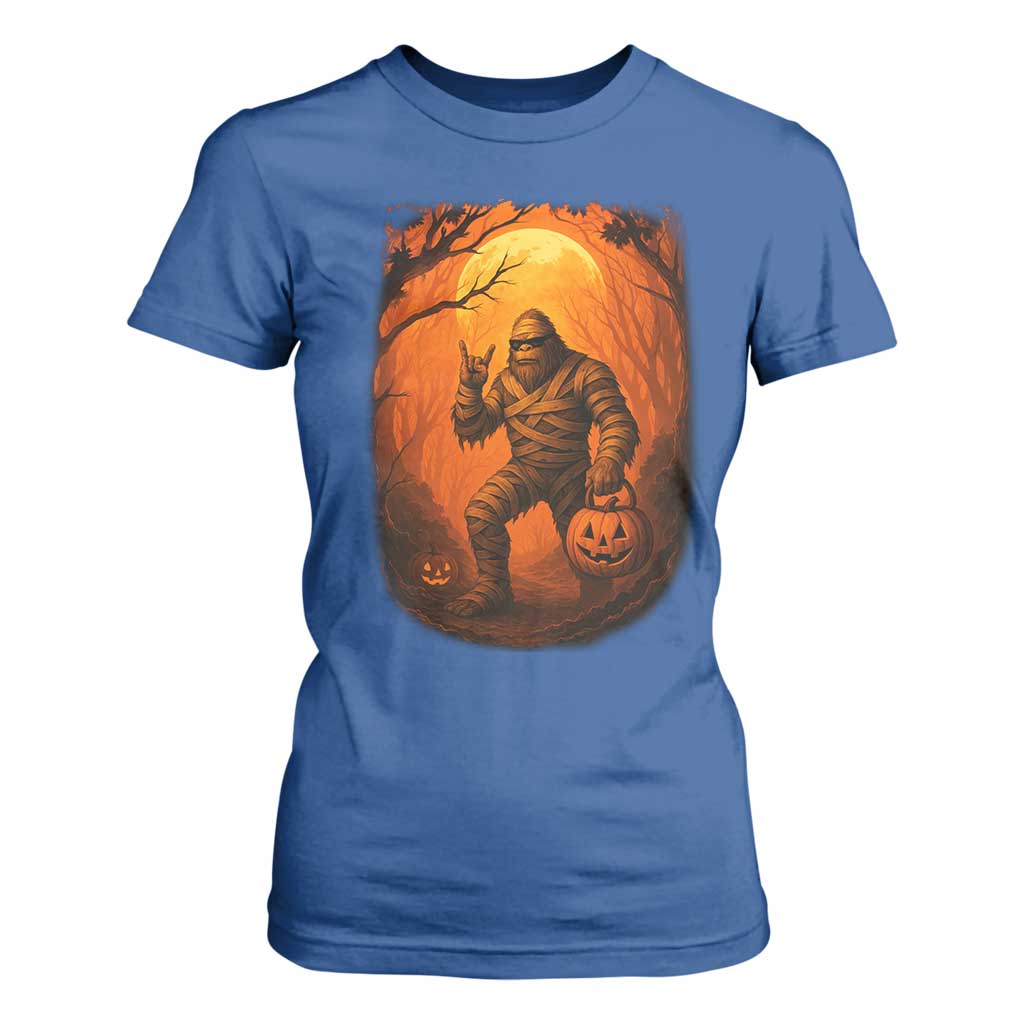 Funny Halloween Bigfoot Scary Spooky Cryptid Sasquatch T Shirt For Women TS11 Royal Blue Print Your Wear