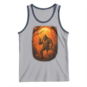 Funny Halloween Bigfoot Scary Spooky Cryptid Sasquatch Tank Top TS11 Athletic Heather Navy Print Your Wear