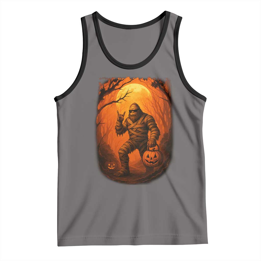 Funny Halloween Bigfoot Scary Spooky Cryptid Sasquatch Tank Top TS11 Deep Heather Black Print Your Wear