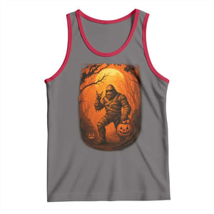 Funny Halloween Bigfoot Scary Spooky Cryptid Sasquatch Tank Top TS11 Deep Heather Red Print Your Wear