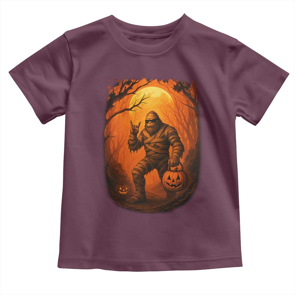 Funny Halloween Bigfoot Scary Spooky Cryptid Sasquatch Toddler T Shirt TS11 Maroon Print Your Wear