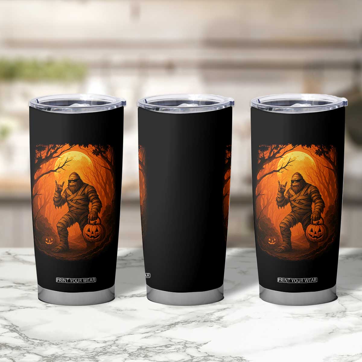 Funny Halloween Bigfoot Scary Spooky Cryptid Sasquatch Tumbler Cup TS11 Print Your Wear
