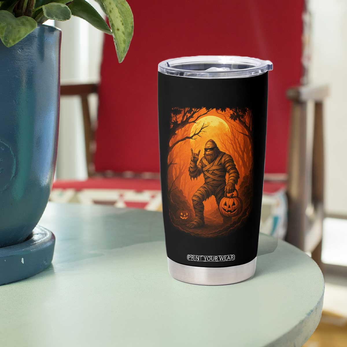 Funny Halloween Bigfoot Scary Spooky Cryptid Sasquatch Tumbler Cup TS11 Print Your Wear