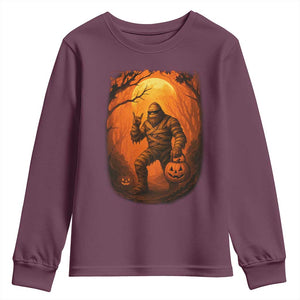 Funny Halloween Bigfoot Scary Spooky Cryptid Sasquatch Youth Sweatshirt TS11 Maroon Print Your Wear