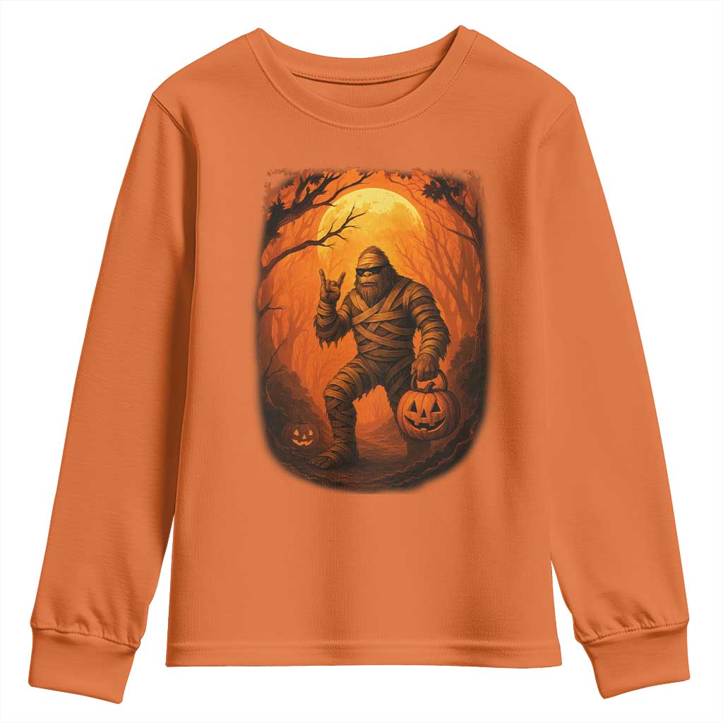 Funny Halloween Bigfoot Scary Spooky Cryptid Sasquatch Youth Sweatshirt TS11 Orange Print Your Wear