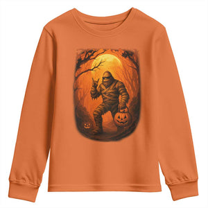 Funny Halloween Bigfoot Scary Spooky Cryptid Sasquatch Youth Sweatshirt TS11 Orange Print Your Wear