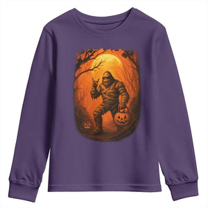 Funny Halloween Bigfoot Scary Spooky Cryptid Sasquatch Youth Sweatshirt TS11 Purple Print Your Wear