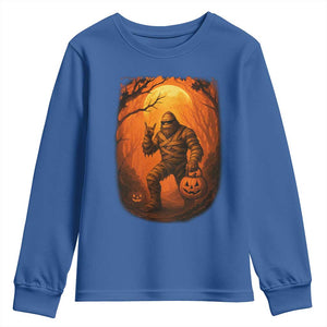 Funny Halloween Bigfoot Scary Spooky Cryptid Sasquatch Youth Sweatshirt TS11 Royal Blue Print Your Wear