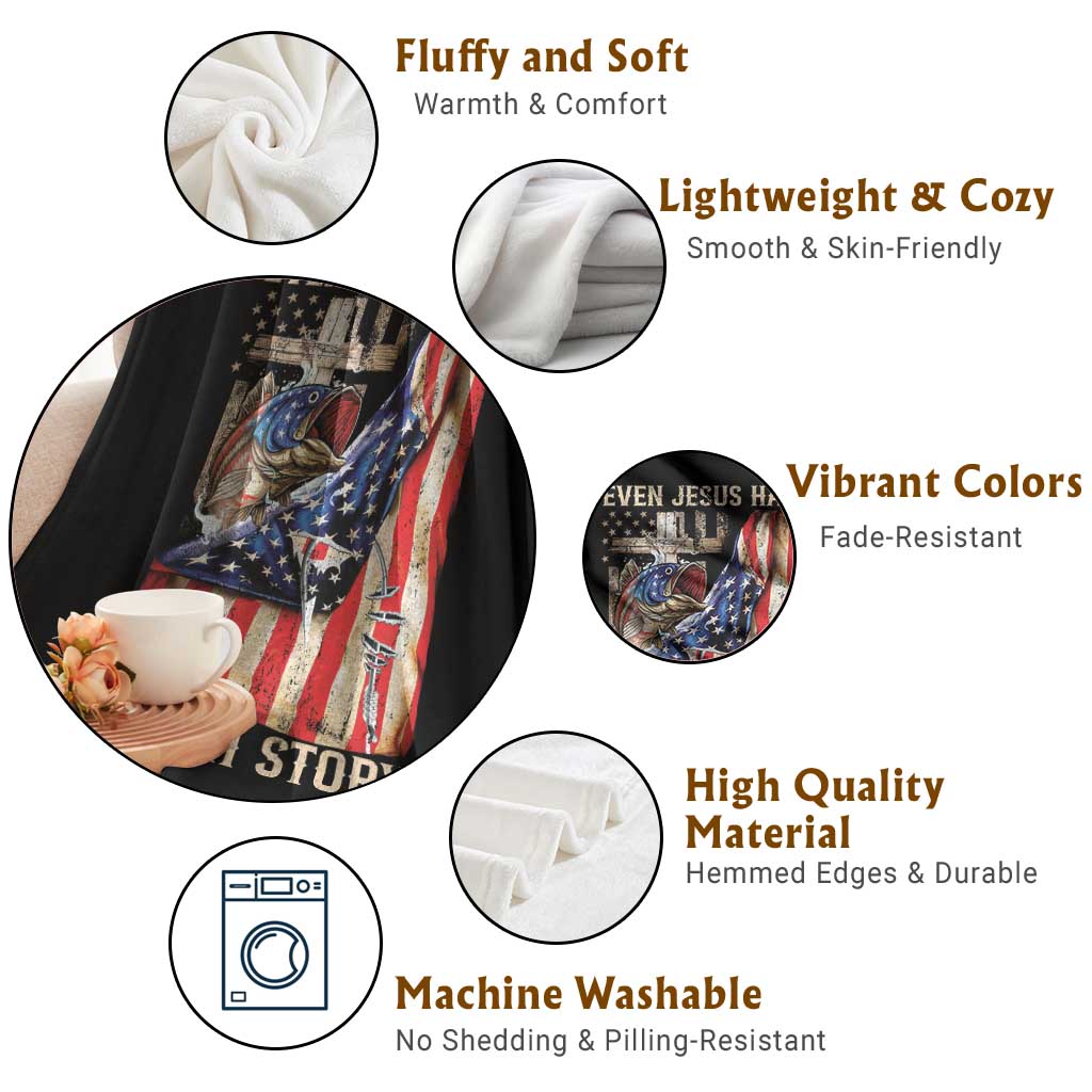 Funny Even Jesus Had A Fish Story Throw Blanket Fisherman Christian Fishing TS11 Print Your Wear