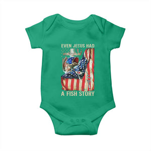 Funny Even Jesus Had A Fish Story Baby Onesie Fisherman Christian Fishing TS11 Irish Green Print Your Wear