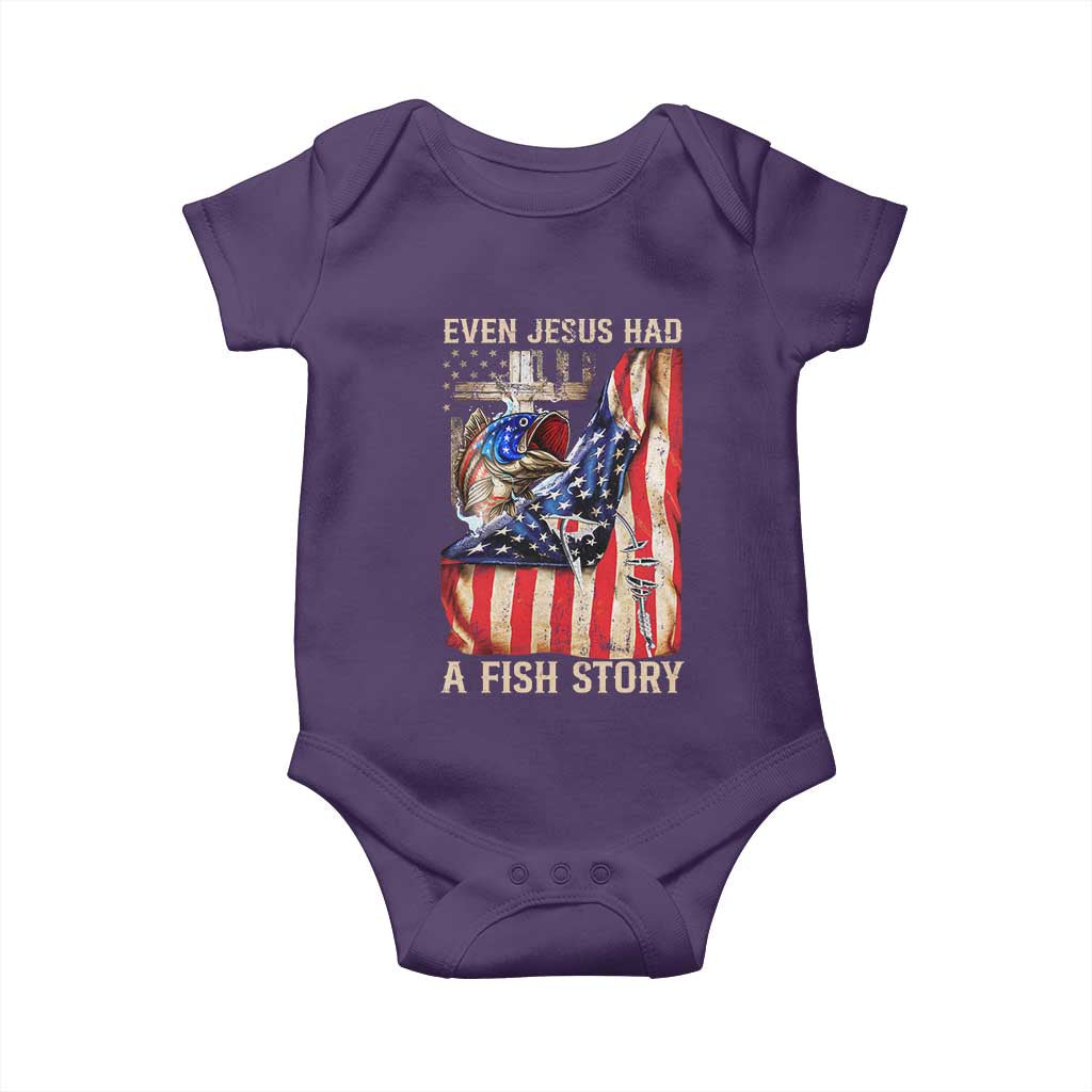 Funny Even Jesus Had A Fish Story Baby Onesie Fisherman Christian Fishing TS11 Purple Print Your Wear