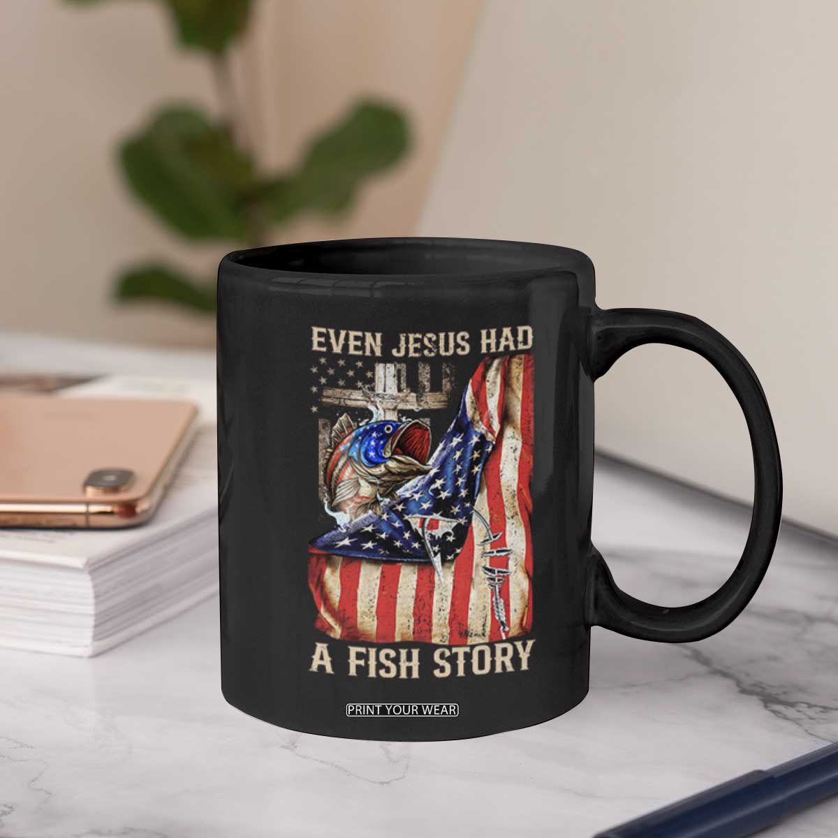 Funny Even Jesus Had A Fish Story Coffee Mug Fisherman Christian Fishing TS11 Print Your Wear