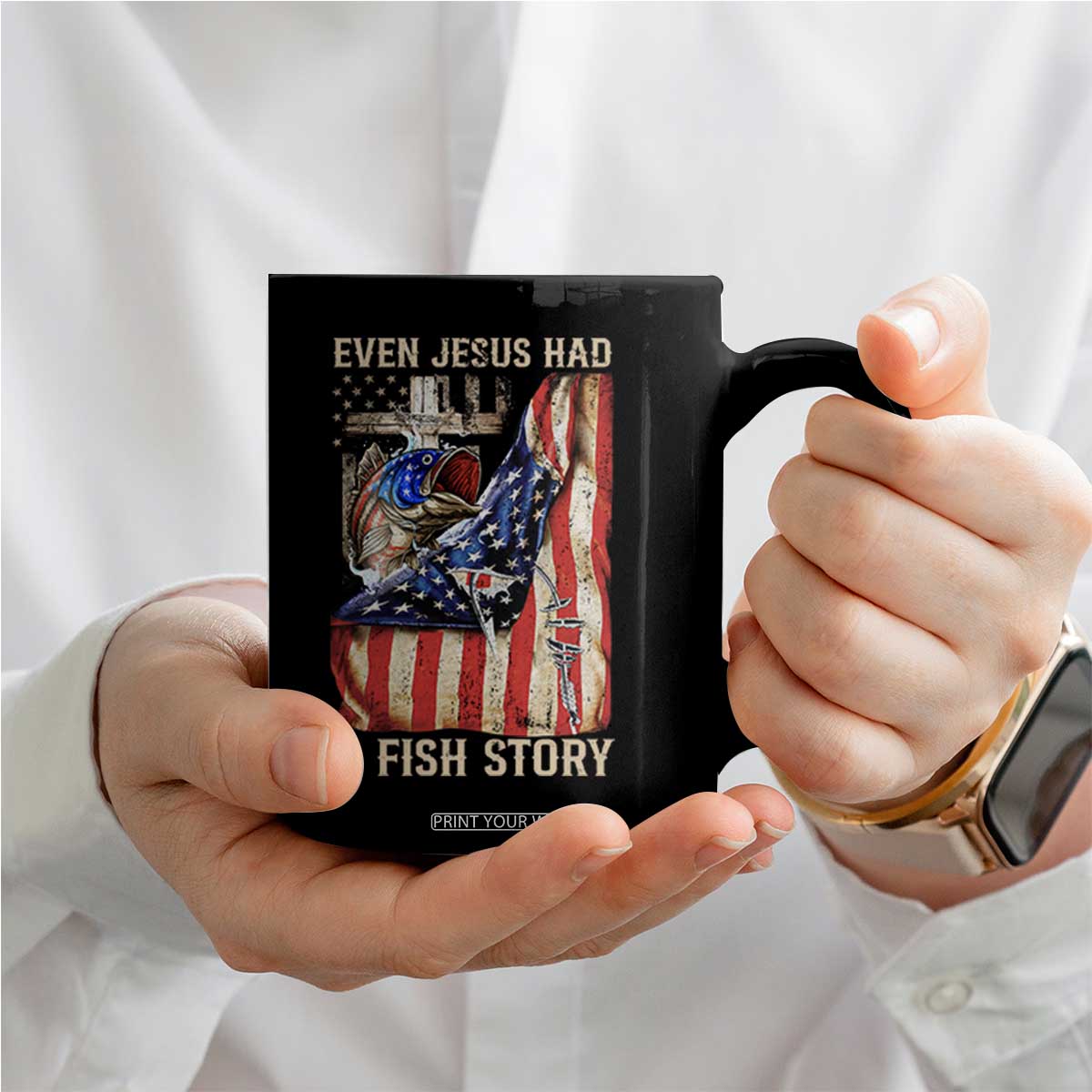 Funny Even Jesus Had A Fish Story Coffee Mug Fisherman Christian Fishing TS11 Print Your Wear