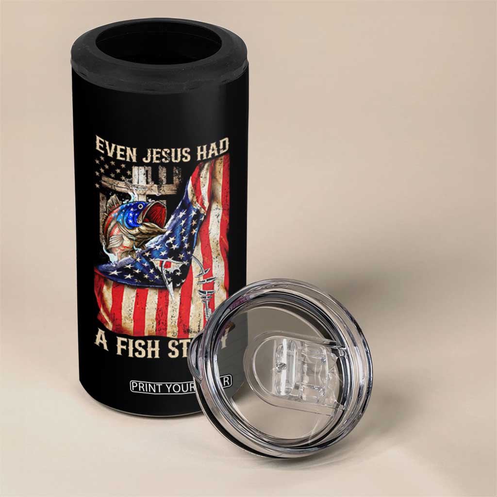 Funny Even Jesus Had A Fish Story 4 in 1 Can Cooler Tumbler Fisherman Christian Fishing TS11 Print Your Wear
