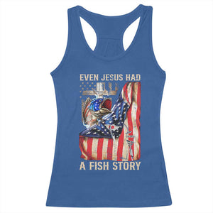 Funny Even Jesus Had A Fish Story Racerback Tank Top Fisherman Christian Fishing TS11 Royal Blue Print Your Wear