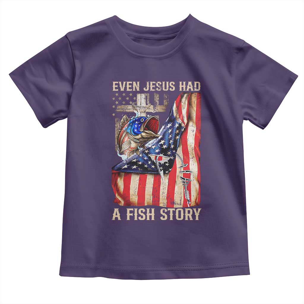 Funny Even Jesus Had A Fish Story Toddler T Shirt Fisherman Christian Fishing TS11 Purple Print Your Wear