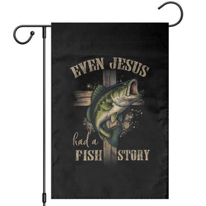 Even Jesus Had A Fish Story Garden Flag Funny Fishermen Christian Cross TS11 Black Print Your Wear