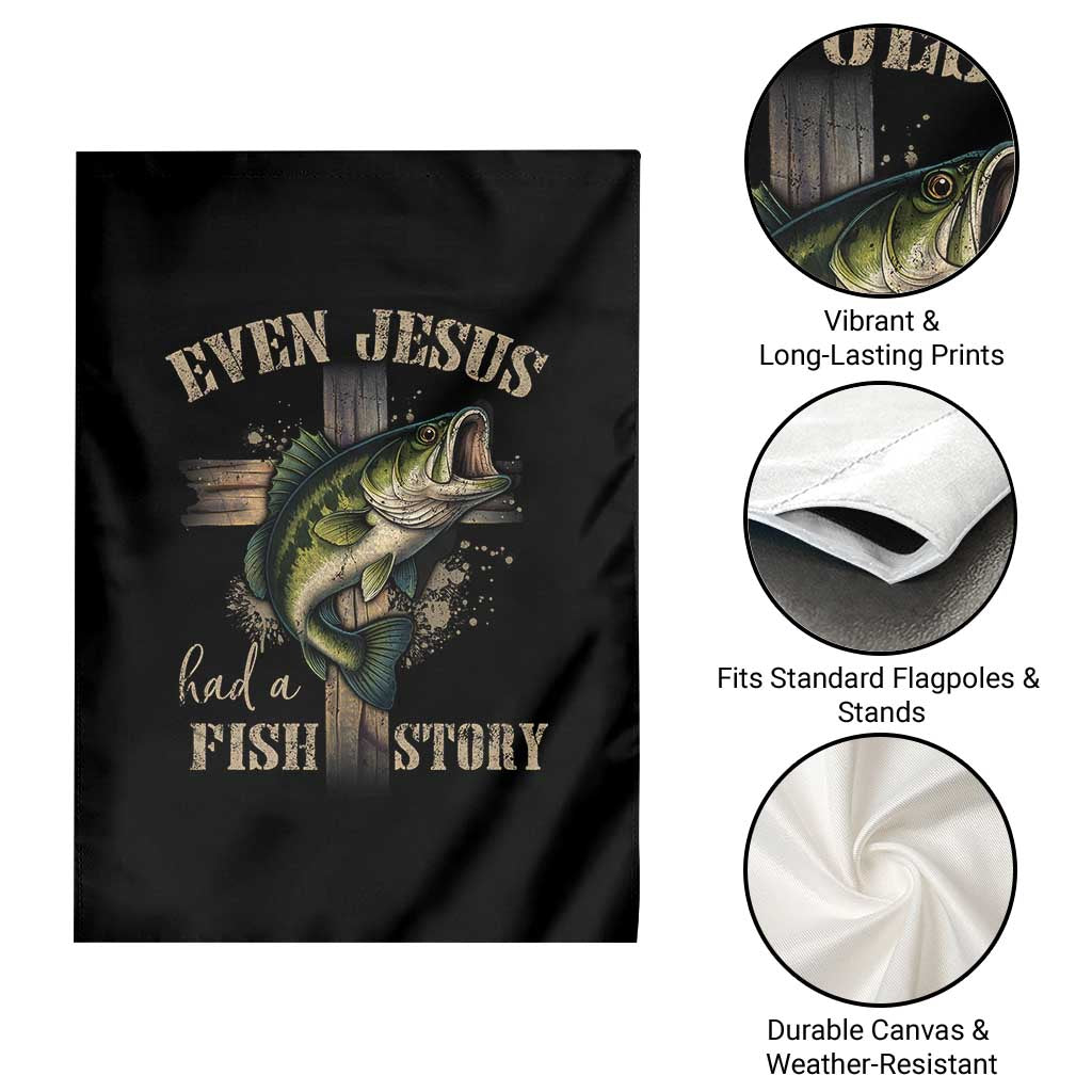 Even Jesus Had A Fish Story Garden Flag Funny Fishermen Christian Cross TS11 Print Your Wear