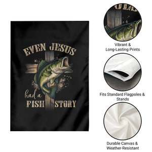Even Jesus Had A Fish Story Garden Flag Funny Fishermen Christian Cross TS11 Print Your Wear