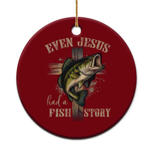 Even Jesus Had A Fish Story Ceramic Ornament Funny Fishermen Christian Cross TS11 1pc Red Print Your Wear