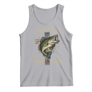 Even Jesus Had A Fish Story Tank Top Funny Fishermen Christian Cross TS11 Athletic Heather Print Your Wear