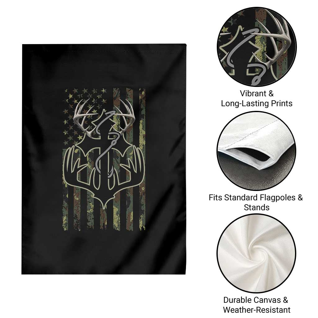 Faith Fishing Hunting Camo US Flag Cross With Hook Christian Garden Flag TS11 Print Your Wear