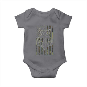 Faith Fishing Hunting Camo US Flag Cross With Hook Christian Baby Onesie TS11 Charcoal Print Your Wear