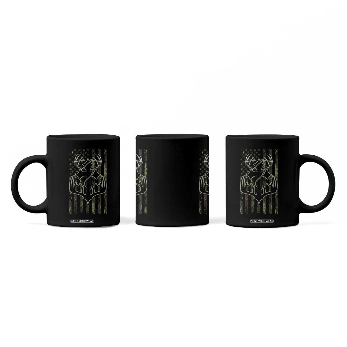 Faith Fishing Hunting Camo US Flag Cross With Hook Christian Coffee Mug TS11 Print Your Wear