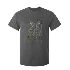 Faith Fishing Hunting Camo US Flag Cross With Hook Christian T Shirt For Kid TS11 Dark Heather Print Your Wear