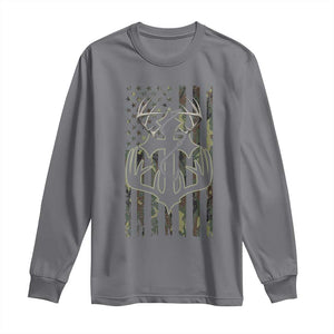 Faith Fishing Hunting Camo US Flag Cross With Hook Christian Long Sleeve Shirt TS11 Charcoal Print Your Wear