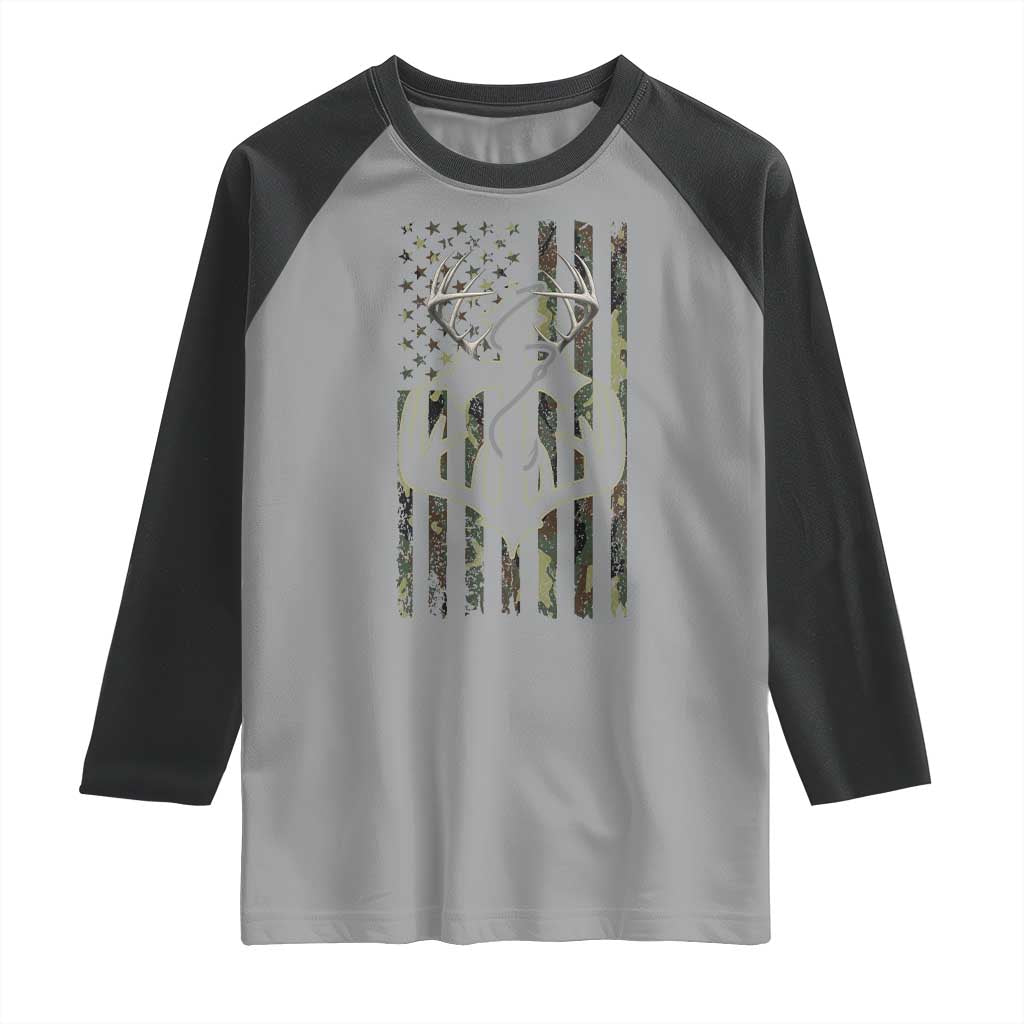 Faith Fishing Hunting Camo US Flag Cross With Hook Christian Raglan Shirt TS11 Sport Gray Black Print Your Wear