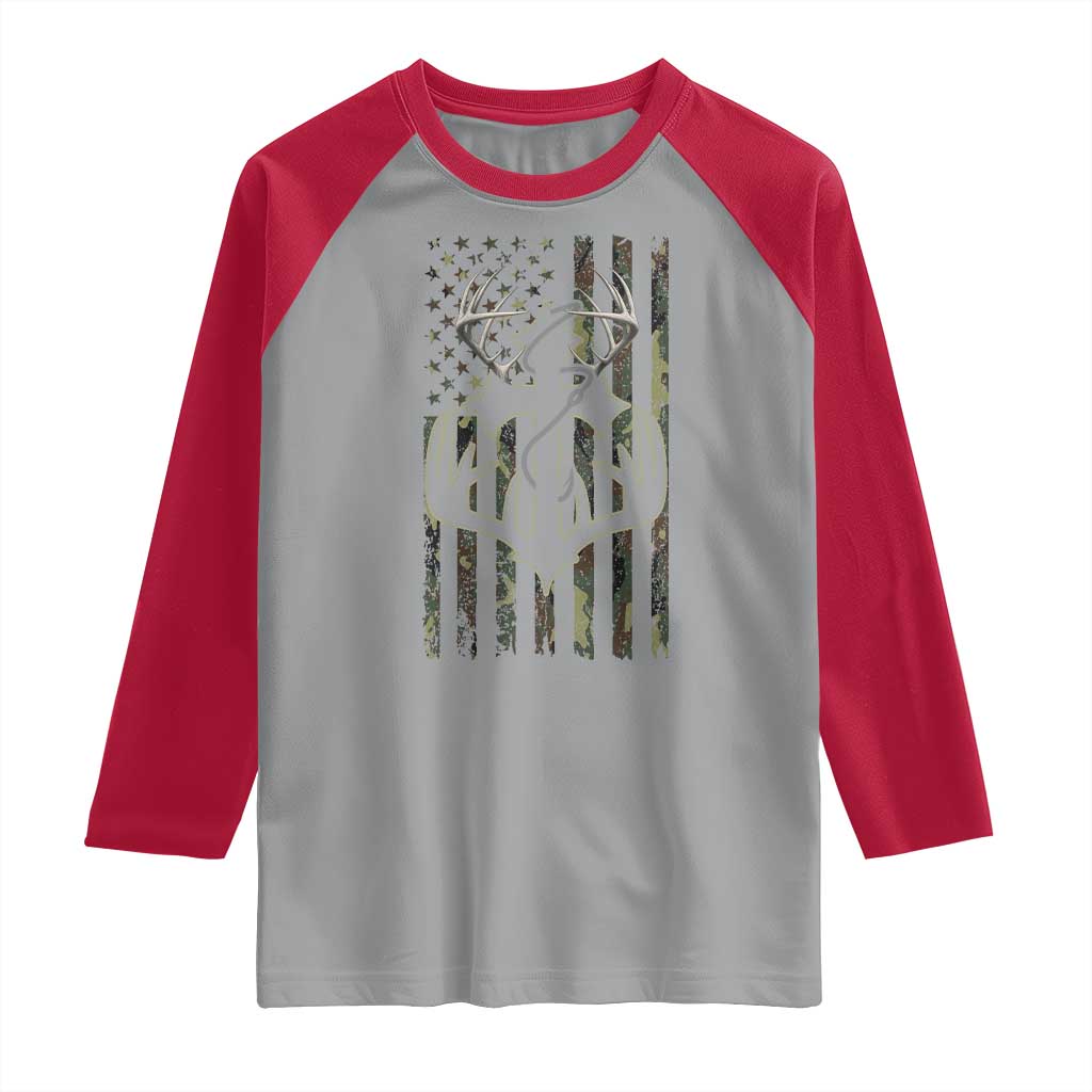 Faith Fishing Hunting Camo US Flag Cross With Hook Christian Raglan Shirt TS11 Sport Gray Red Print Your Wear