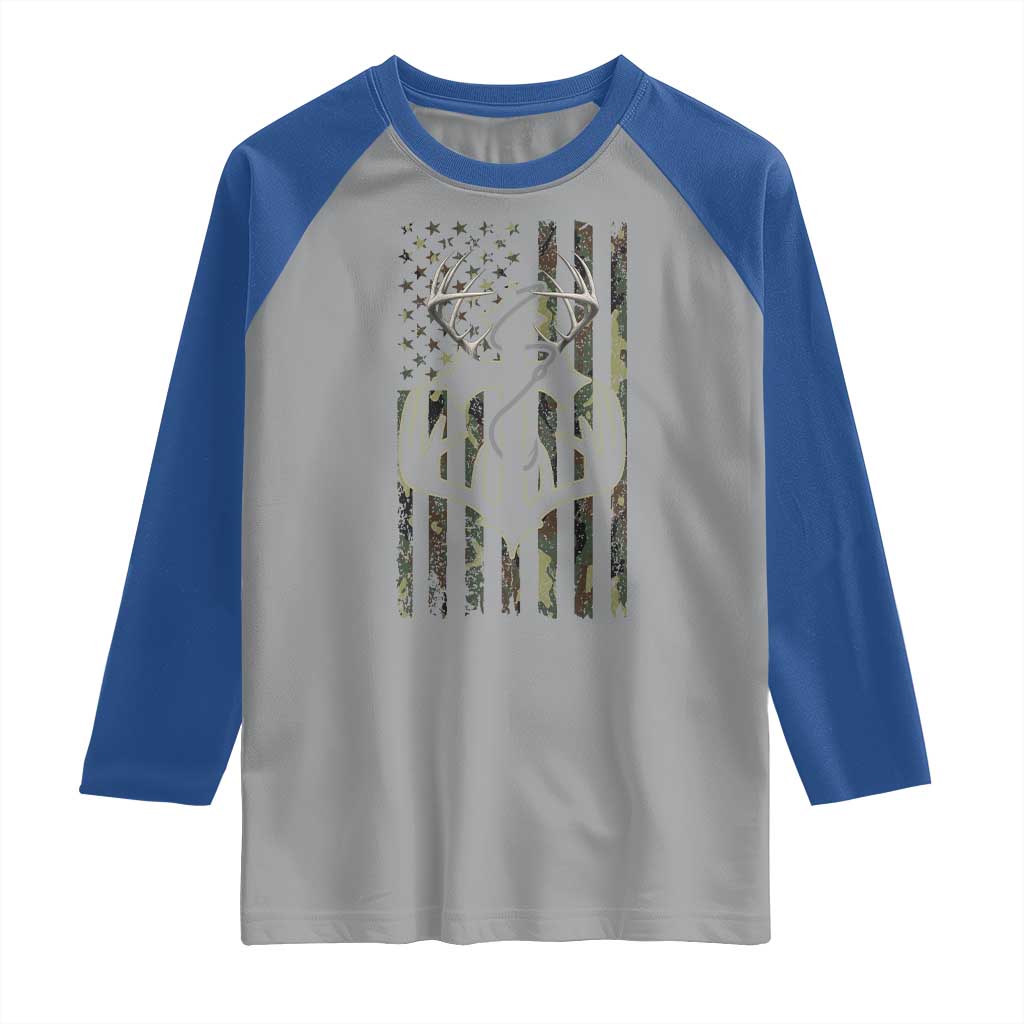Faith Fishing Hunting Camo US Flag Cross With Hook Christian Raglan Shirt TS11 Sport Gray Royal Print Your Wear