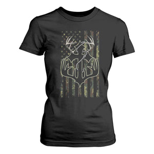 Faith Fishing Hunting Camo US Flag Cross With Hook Christian T Shirt For Women TS11 Black Print Your Wear