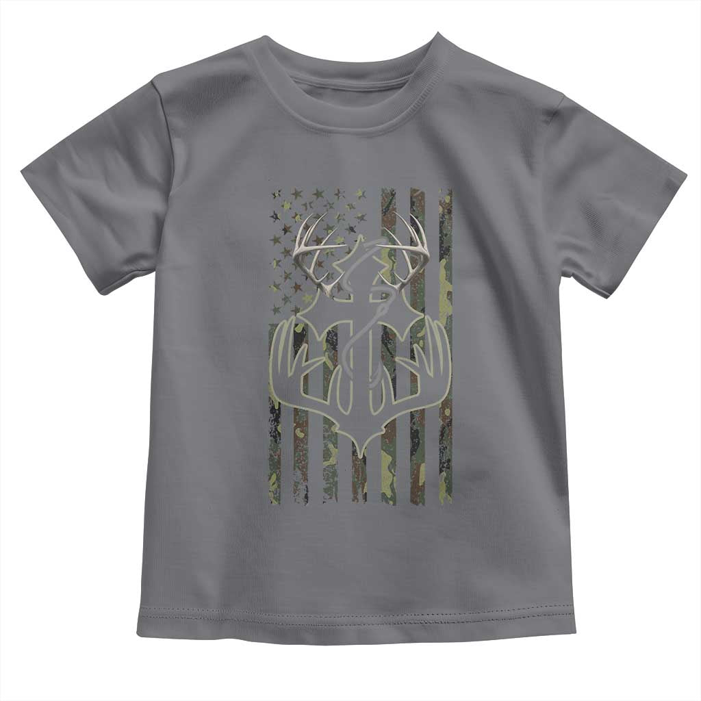 Faith Fishing Hunting Camo US Flag Cross With Hook Christian Toddler T Shirt TS11 Charcoal Print Your Wear