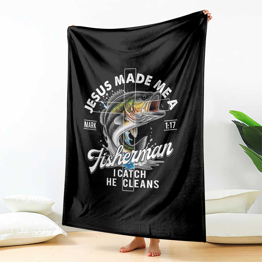 Jesus Made Me A Fisherman I Catch He Cleans Throw Blanket Christian Fisher TS11 Print Your Wear