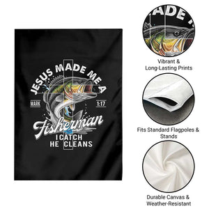 Jesus Made Me A Fisherman I Catch He Cleans Garden Flag Christian Fisher TS11 Print Your Wear