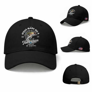 Jesus Made Me A Fisherman I Catch He Cleans Baseball Cap Christian Fisher TS11 Baseball Cap Universal Fit Black Print Your Wear