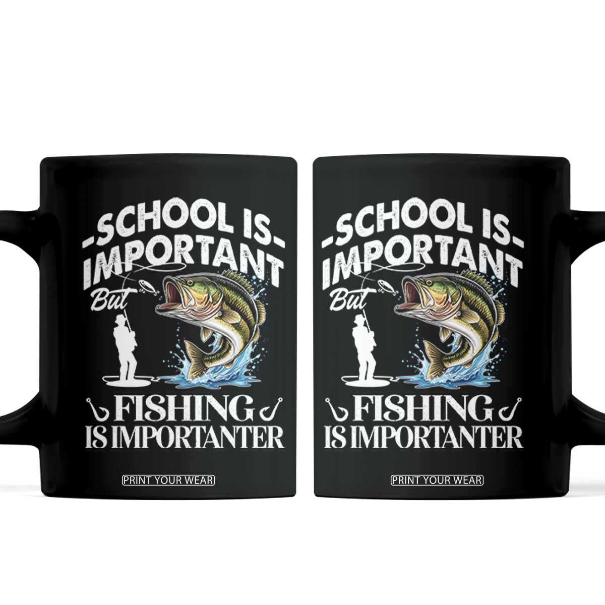 Funny School Is Important But Fishing Is Importanter Coffee Mug Fishing Lover TS11 Black Print Your Wear