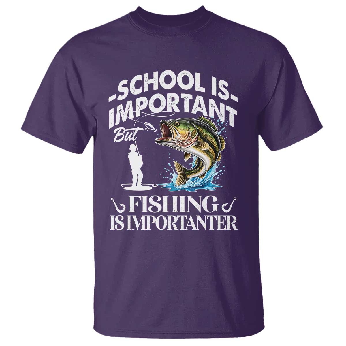 Funny School Is Important But Fishing Is Importanter T Shirt Fishing Lover TS11 Purple Print Your Wear