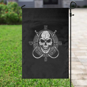 Funny Fishing Lover Garden Flag Pirate Skull Fishing Hook Compass TS11 Print Your Wear