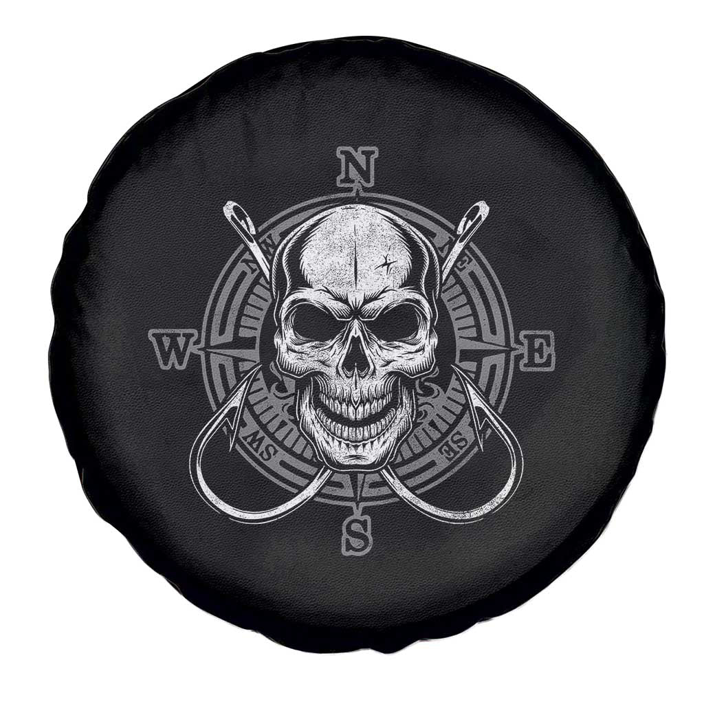 Funny Fishing Lover Spare Tire Cover Pirate Skull Fishing Hook Compass TS11 Print Your Wear