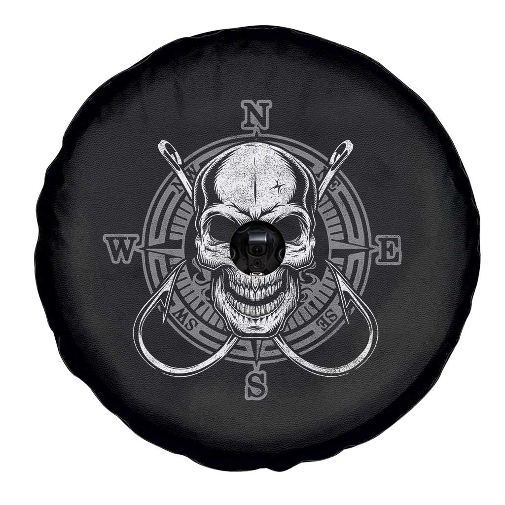 Funny Fishing Lover Spare Tire Cover Pirate Skull Fishing Hook Compass TS11 Print Your Wear