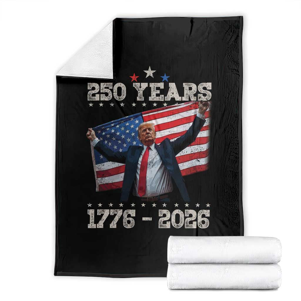 Trump 250th Anniversary Throw Blanket 250 Years America Vintage USA Flag TS11 Black Print Your Wear