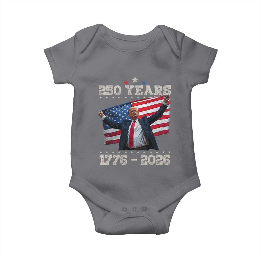 Trump 250th Anniversary Baby Onesie 250 Years America Vintage USA Flag TS11 Charcoal Print Your Wear