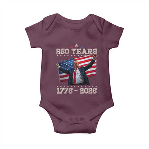 Trump 250th Anniversary Baby Onesie 250 Years America Vintage USA Flag TS11 Maroon Print Your Wear