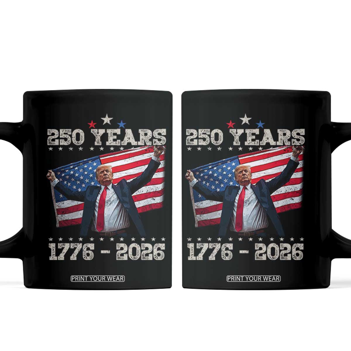 Trump 250th Anniversary Coffee Mug 250 Years America Vintage USA Flag TS11 Black Print Your Wear