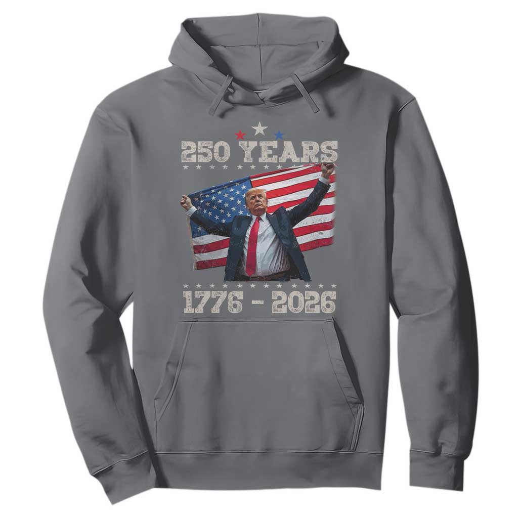 Trump 250th Anniversary Hoodie 250 Years America Vintage USA Flag TS11 Charcoal Print Your Wear