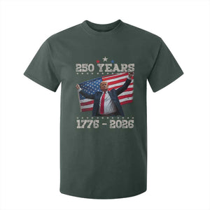 Trump 250th Anniversary T Shirt For Kid 250 Years America Vintage USA Flag TS11 Dark Forest Green Print Your Wear