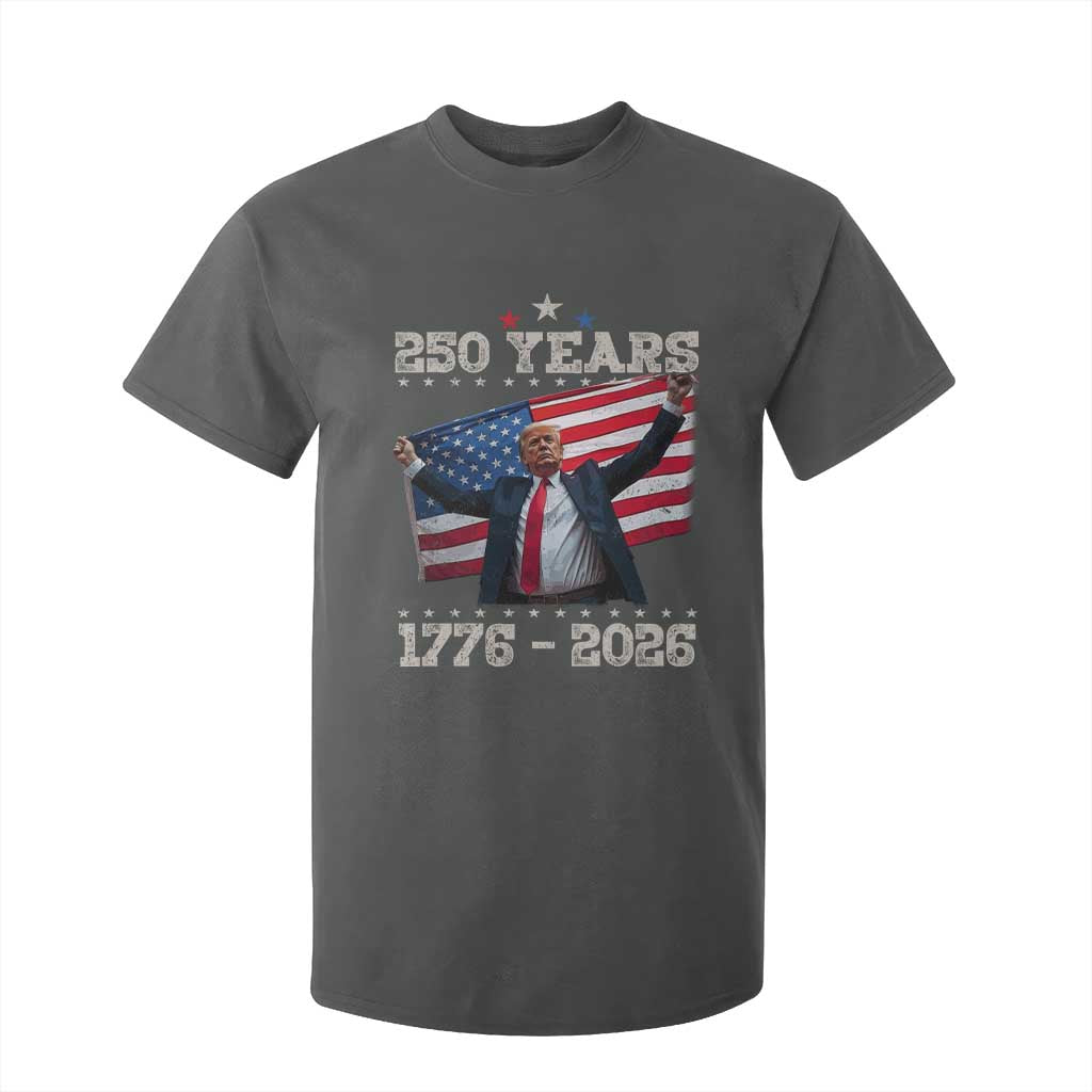 Trump 250th Anniversary T Shirt For Kid 250 Years America Vintage USA Flag TS11 Dark Heather Print Your Wear